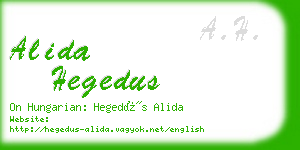 alida hegedus business card